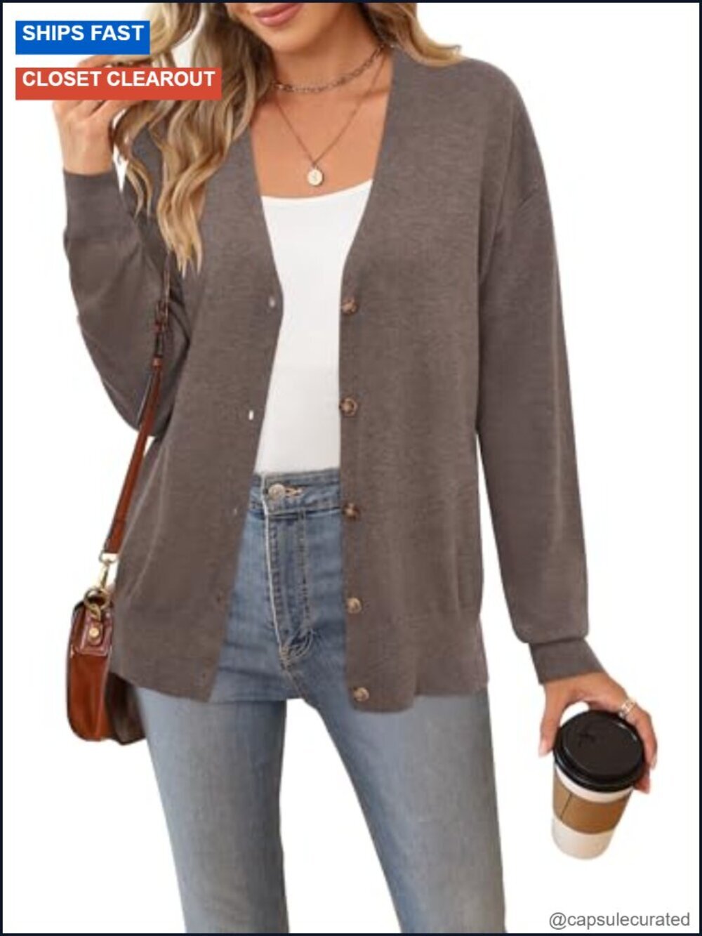 Women's Wool Blend Oversized Lightweight Cardigan Sweater